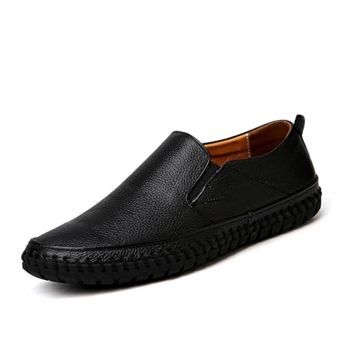 Men's Casual Leather Loafers Slip-On Dress Shoes Driving Walking Shoes Brown Loafers Men