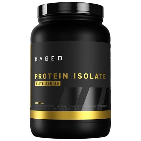 Kaged Protein Powder Elite: 100% Isolate Blend Whey, Casein, and Milk Protein Blend for Recovery and Muscle Building | Vanilla | 2lbs Cover