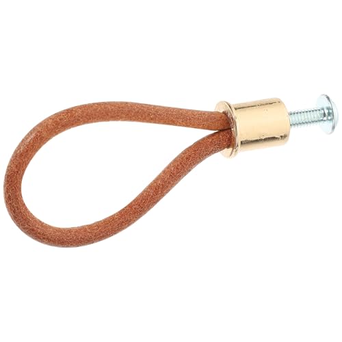 SEWACC Tirador de Cuerda de Cuero Natural para Armario y Cajones Pomo Rústico Dorado Cordón Trenzado Tirador Pequeño para Puertas de Ropero y Cómoda Accesorio Vintage para Muebles