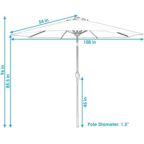 Sunnydaze 9-Foot Outdoor Patio Market Umbrella With Solar Led Lights, Crank And Push Button Tilt - Backyard, Garden, Pool And Deck Shade - Aluminum Pole And Polyester Canopy - Red #TOP2