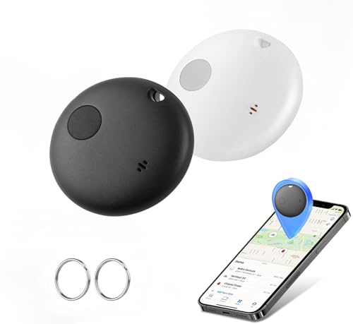 Luubom Air Tracker Tags 2-Pack, Waterproof IP67 | 90dB Loud, Bluetooth Tracker Works with Apple Find My (iOS only), Tracker Tag Locator for Keys,Luggage,Backpack etc