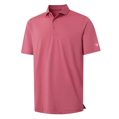 M MAELREG Short and Long Sleeve Polo Shirts for Men Dry Fit Performance Moisture Wicking Sport Pin Striped Mens Golf Shirts
