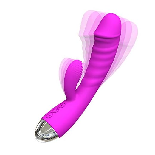 Masajeador para mujeres, masajeador de silicona portátil, 10 modos de masaje, dos motores, 100% de calefacción recargable impermeable