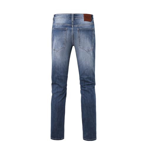 Men's Casual Jeans Mild Waist Classic Slim Fit Stretchable Denim Pants Featuring Whiskers Monkey Wash2