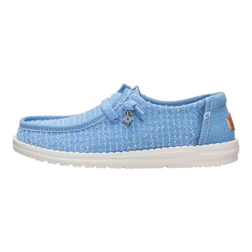 HEYDUDE Women's Wendy Frayed Canvas Slip On Shoe, Faded Denim, Size 7 - image 1