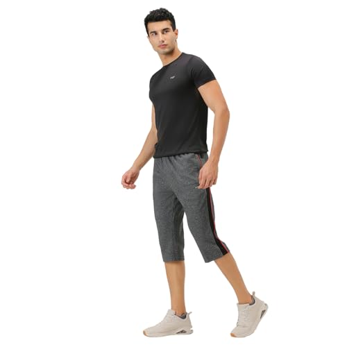 Image of berge' Men's Knit Hoisery Three Fourth Shorts Pants with Secure Zipper Pockets