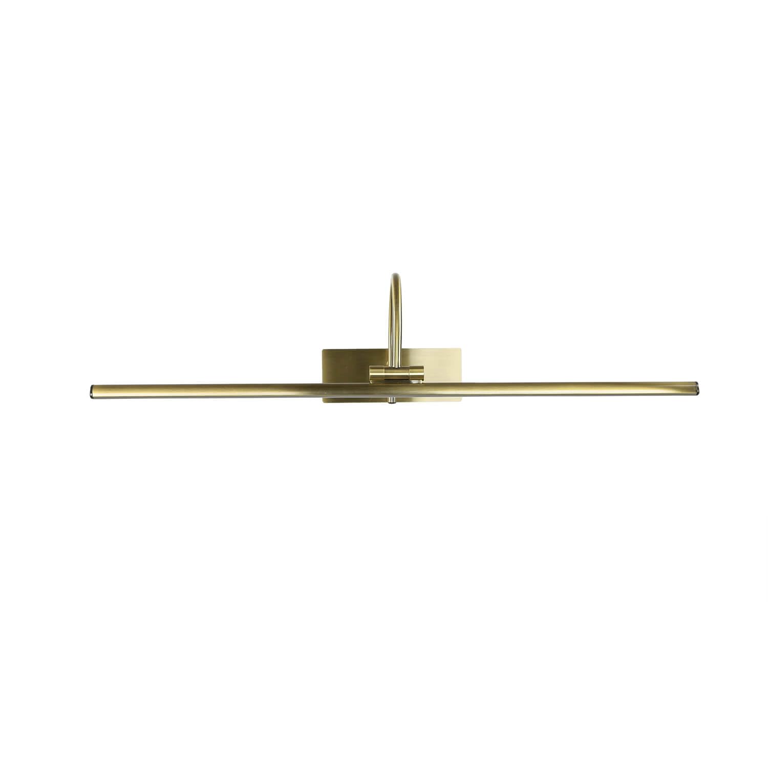 Licht-Erlebnisse XXL LED Bilderleuchte in Messing-antik B:60cm schwenkbar klassisch Spiegelleuchte für Flur Bad Wohnzimmer Schlafzimmer Wandlampe Bilderlampe