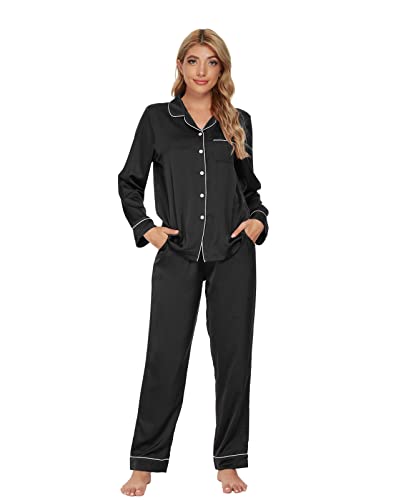 GOSO-Pyjama-en-satin-pour-femme-Motif-floral-a-manches-longues-et-short-Vetement-de-nuit-doux