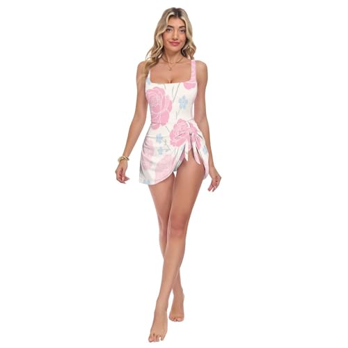 Maillot de bain une pièce pivoine rose d'une élégance et d'un confort absolus