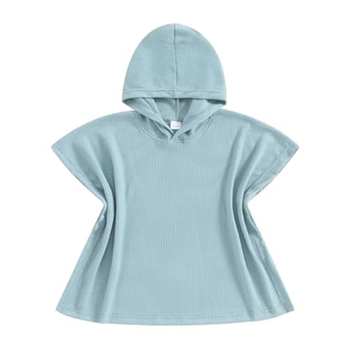 Kids Swim Cover up Girls Boys Waffle Towel Poncho Swimsuit Coverups for Beach, Pool, Bath (Blue,2-3T)