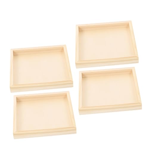 Housoutil Six-Sided Painting Tray Set 3D Puzzle Toy Organizer Wooden Trays for Blocks Storage Home Decorative Serving