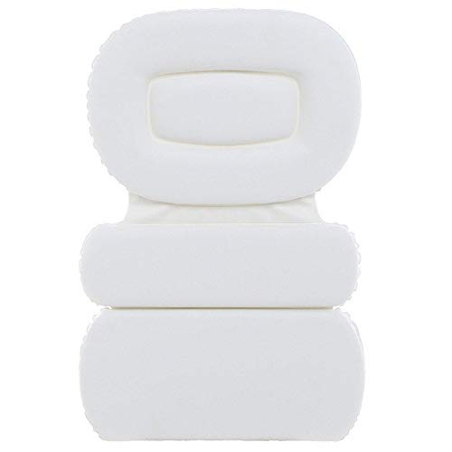 MHSHZY Waterproof Bath Pillow Cushion with Non-Slip Suction Cups,Bathtub Pillow Home Spa Headrest White,Relaxing Back,Head and Neck