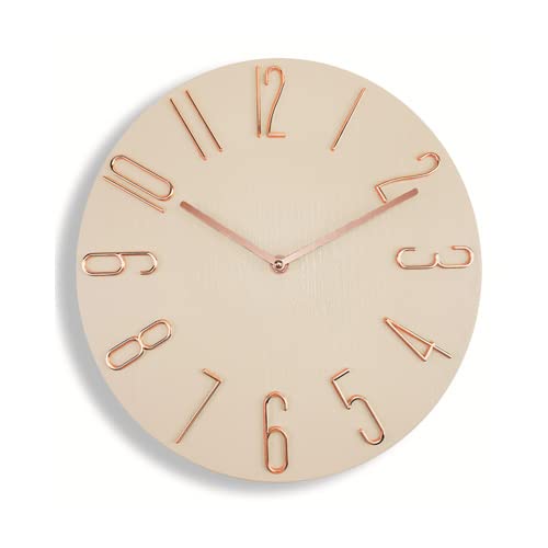 ウッドスタジオアルプ 掛け時計 ライトベージュ Amazon.co.jp: 壁掛け時計 掛け時計 ベージュ 静音 アナログ 時計 木目
