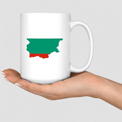 Mug Bulgarie 445 ml - Drapeau de la ville - Souvenir fantaisie - Tasse à café - Cadeau pour papa, maman, ami - En céramique - Blanc