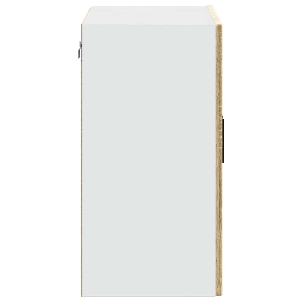 vidaXL Küchen-Hängeschrank mit Glastür Porto Sonoma-Eiche, Wandschrank Küche, Wandschrank, Oberschrank, Küchenschrank, Hängeschrank, Oberschrank Küche
