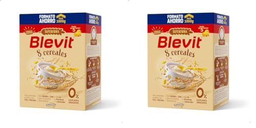 Blevit Superfibra 8 Cereales Ahorro | 1kg | Papilla para Bebé desde los 5 Meses con Vitaminas, Minerales y Fibra (Paquete de 2)
