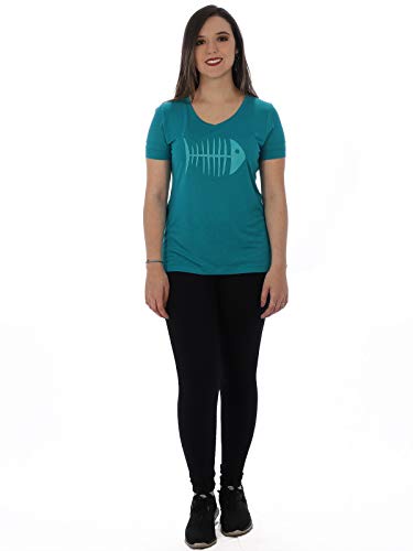 Baby Look Feminina Manga Curta Decote V. Viscolycra Verde