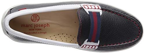 Marc Joseph New York Kids Boys/Girls Leather Elastic Grow Gain Loafer, navy grainy, 2.5 M US Little | Image 4