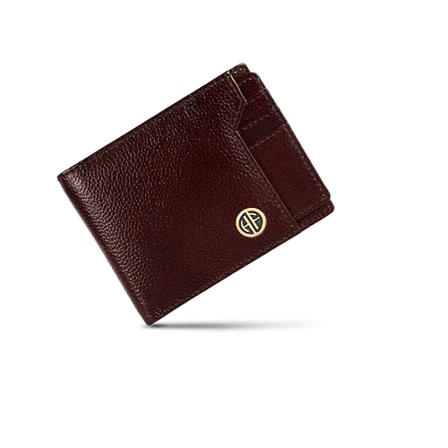 HAMMONDS FLYCATCHER Genuine Leather Wallet for Men - RFID Protected Leather Purse for Men, Money Purse for Men, Bi-Fold Wallet - 6 Card Slots, 1 Card Case, Coin Pocket, Hidden Pockets - Brown (Image - 1)