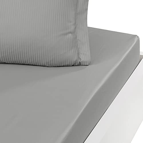 Sensei La Maison du Coton Versailles 120 Thread Count Cotton Satin Fitted Sheet, White, 200 x 200 cm, 200x200