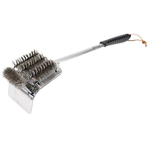 BBQ Dragon Brush 'n Rake Grill Brush Cleaner Accessory - Coal Rake Tools and Grill Scraper, Cleaning Stainless Steel & Cast Iron Barbecues, Metal Bristles Cover