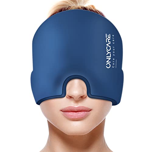 ONLYCARE Migraine cap refrigerador Migraña, sombrero refrigerador migrena, alivio de migraña almohadillas refrigeradoras sombrero de enfriamiento Headache tiene frío Therapy Cap dolor de cabeza Cover