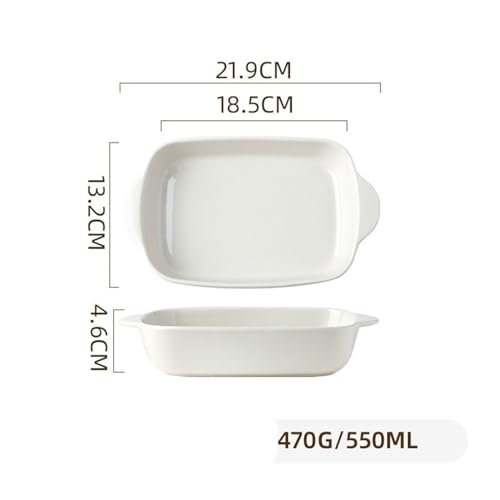 Bandeja para hornear microondas cuenco de cerámica rectangular fuentes de horno rojas 3