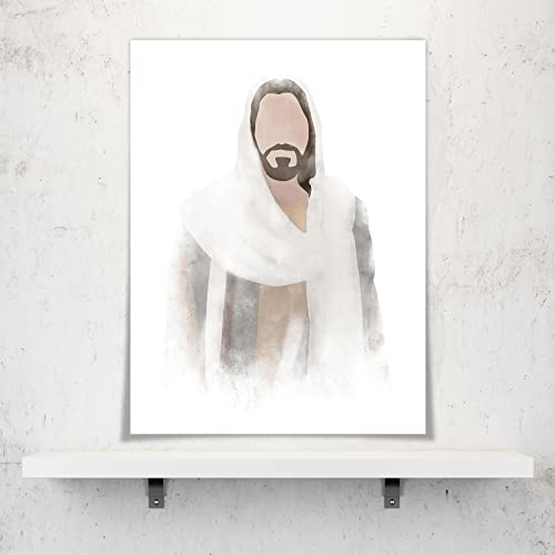 Oaopic Watercolor Christian Jesus Pictures For Wall Art Jesus Portrait Canvas Poster Christ Spiritual Prints Painting Boho Minimalist Religious Picture Wall Decor For Bedroom 12X16In Unframed #TOP1