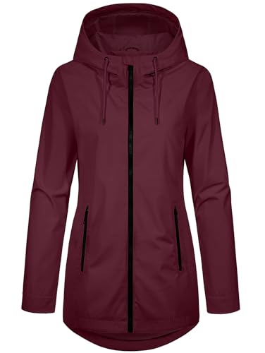 heekpek Veste Femme mi Saison Léger Parka Manteau avec Capuche Blouson mi Longue Chic Élégante Manches Longues Softshell Randonnée Trench D'extérieur pour Printemps...