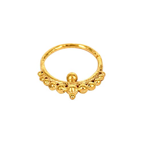 18G Gold Plated Septum Ring Nose Hoop Tribal Indian Spetum Piercing Cartilage Earrings Hoop Helix Tragus Septum Piercing Jewerly Nose Piercing Jewelry Face Piercing Jewelry