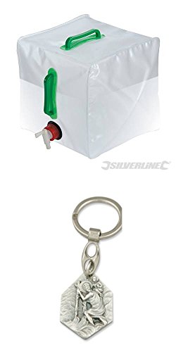 Preisvergleich Produktbild Faltbarer Wasserbehälter, 20 L, Kanister, Behälter, Wassertank, Faltkanister mit einem Anhänger Herz Jesu 2,5cm