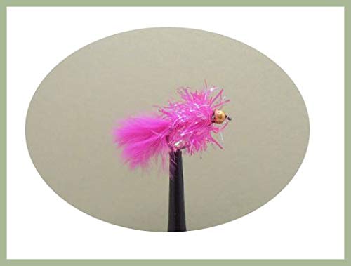 Barbless Blob Fly, 6 Pack Barbless Hot Pink Blobs, size 10, for fly fishing