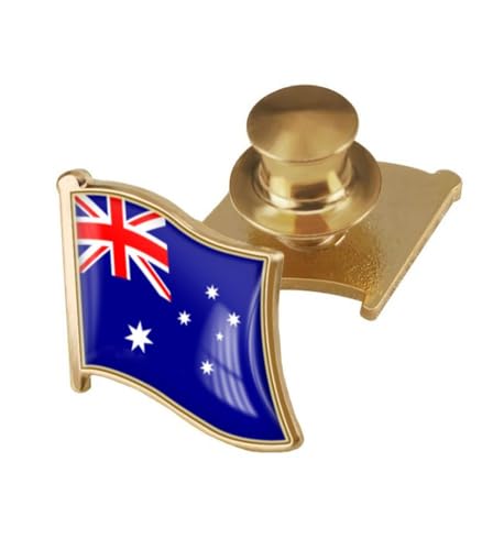 Image of vmcoatdu Country Flag Backs Locking Pin Keepers Locking Clasp Pin Badge International Travel Brooch Metal Alloy Souvenir Pin 0.75x0.7 Inch Small Pin