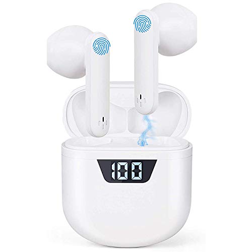 Wireless Earbuds Headphones, Bluetooth 5.0 Earbuds Touch Control in-Ear True Wireless Headphones, 24H Charging Case, Pop-Up Auto Pairing Hi-Fi Stereo Earbuds with Built-in Mic Ear Buds
