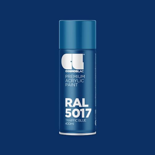 Image of Cosmos LAC Acrylic Paint Spray Can for DIY Projects Spray Paint, 400 ml (RAL 5017 Traffic Blue)