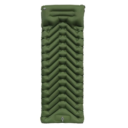 SHHUAOIL Sleeping Mat,camping Mattress Self-inflating,9 Cm Thick Camping Mat with Built-in Foot Pump, Pillow Inflatable Sleeping Mat for Backpacking, Camping and Hiking.(Army green)