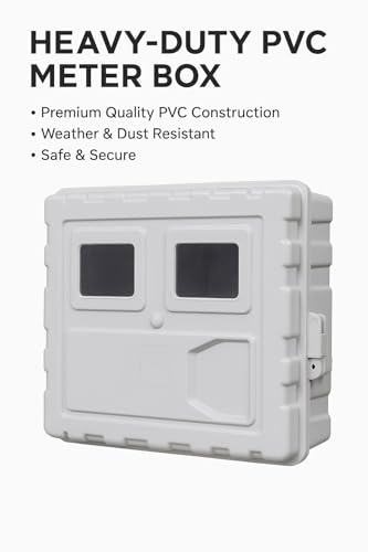 Image of Heavy-Duty PVC Meter Box (445 x 410 x 155mm) | Weatherproof, Shockproof, Splashproof | For Single Phase, Twin, 3 Phase & Solar Installations