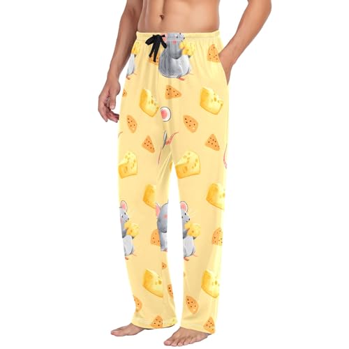 Mouse Eat Cheese Men's Pajama Pants Lightweight Sleepwear Bottom Lounge Pants4