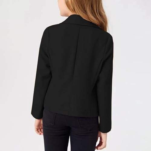 Girls Blazer Jacket Long Sleeve Lapel Collar Open Front Suit Inner Formal Blazers Kids Casual Solid Color Outwear3