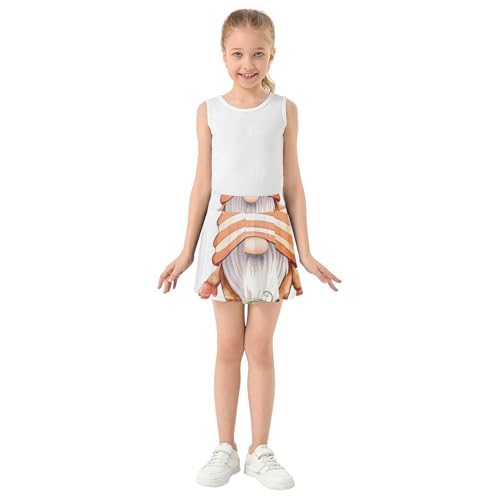 Girls Skorts Athletic Shorts Toddlers Tennis Skirts Preppy Little Girl Fall Gnome Pumpkins Halloween 3t3