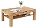 Produktbild TaBoLe Couchtisch Beistelltisch Kernbuche massiv naturgeölt mit Schubkasten und Ablageplatte B115 x T70 x H45 cm