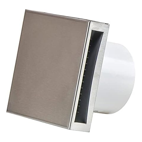 Steinberg14 Ø 100mm BadLüfter Fan mit Feuchtesensor und einstellbarer Nachlaufzeit - Edelstahl Front Cover