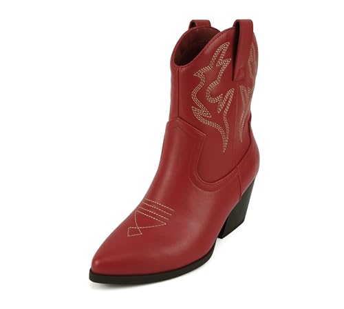 Image of Soda inchBLAZING inch ~ Women Western Bootie Pointe Toe with Low Heel (Wide Fit Available)