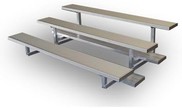 Three Row Aluminum Bleachers, Bleacher3-7, Width (Ft): 7 1/2 Ft, Seats: 15, Weight: 222, 6A3S7.5