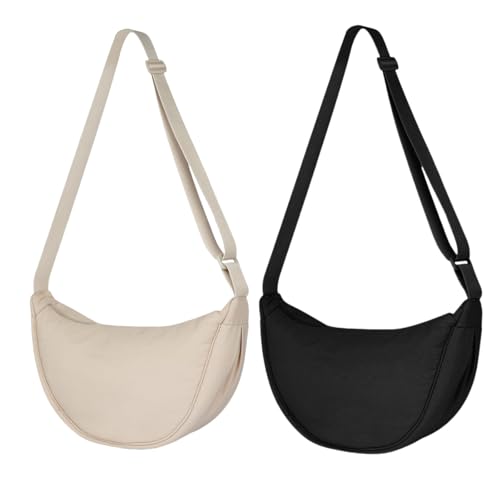 Aucuu Bolso Bandolera Para Mujer, 2PCS Media Luna Impermeable