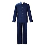 SBluuCosplay US Men's Japanese High School Uniform Cosplay Costume Dark Blue Jacket and Pants for Daily Wear (X-Small)