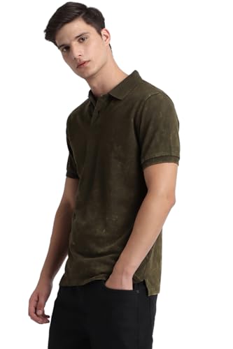 Image of Dennis Lingo Men's Cotton Printed Slim Fit Button-Down Short Sleeve Polo Tshirt