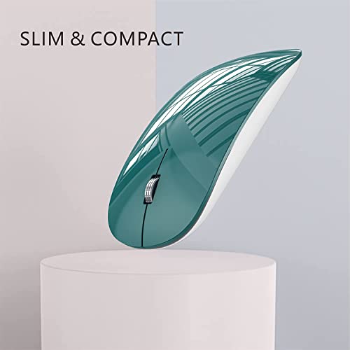 Uciefy U03 Wireless Mouse, 2.4G Rechargeable Super Slim Wireless Mouse, Portable Silent Wireless Computer Mice With Usb Receiver Type C Adapter For Laptop, Mac, Chromebook (Green) #TOP4