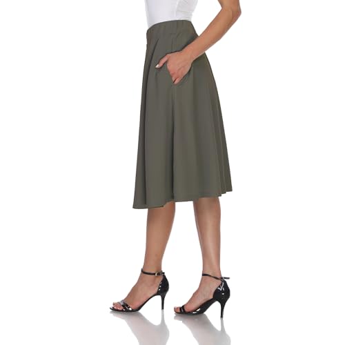 white mark Women's High Waist Stretchy A-Line Flared Skater Skirt2