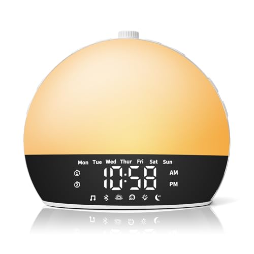 Sunrise Alarm Clock Sound Machine, Wake Up Light with Sunset Simu...